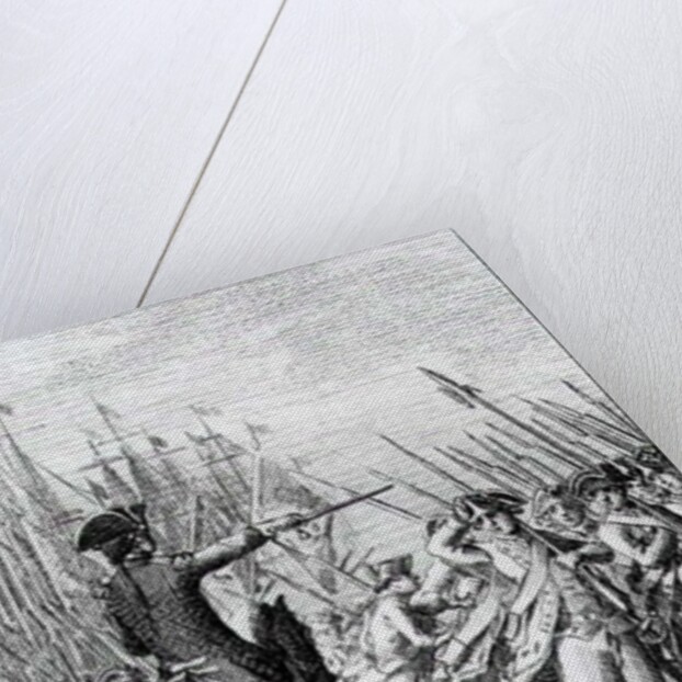 The Landing of a French Auxiliary Army at Rhode Island in America, 11 July 1780 by German School