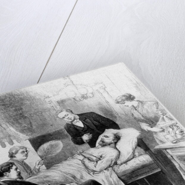 President Garfield Lying Wounded in his Room at the White House, Washington by American School