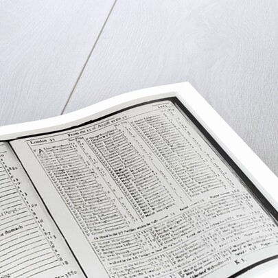 The Diseases and Casualties this Week, 15-22 August 1665, page from a London almanack by Anonymous