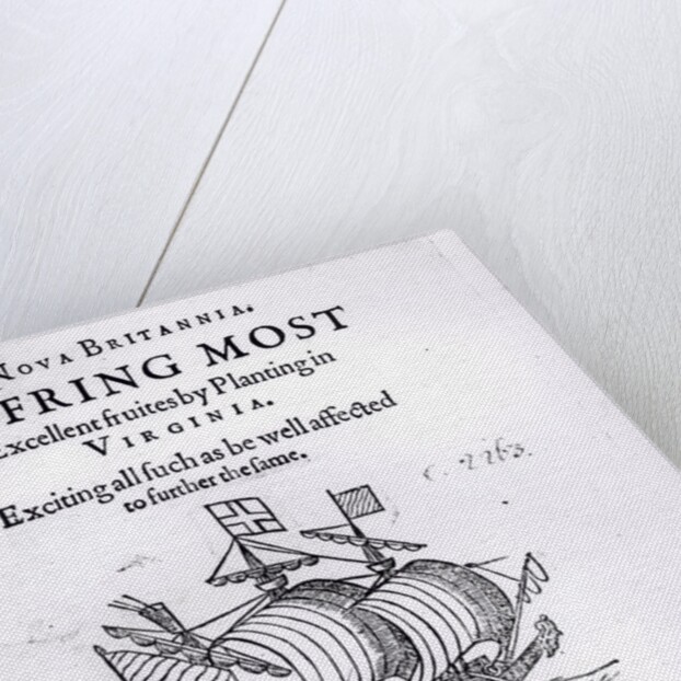 Nova Britannia. Offring Most Excellent Fruites by Planting in Virginia, 1609 by English School