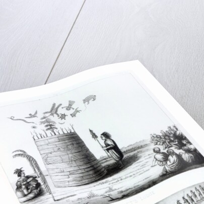 The Prophet's Lodge and Medawisos from a book by Henry Schoolcraft by J. C. Tidball