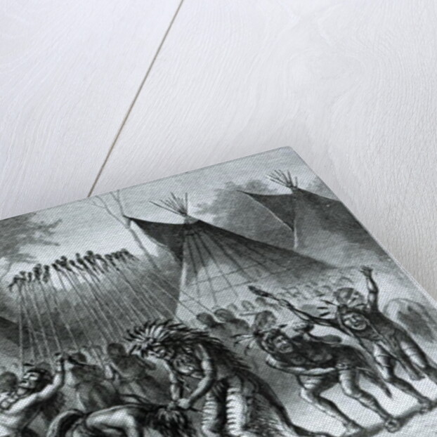 Scalp Dance from 'Sketches of Indian Warfare' by William de la Montagne Cary