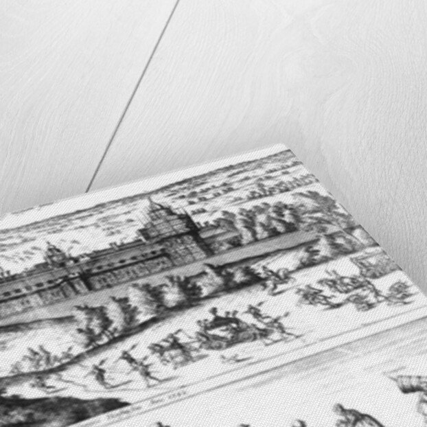 Arrival of Queen Elizabeth I at Nonesuch Palace and men and women from Tudor society, 1582 by Joris Hoefnagel