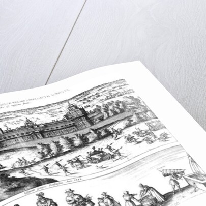 Arrival of Queen Elizabeth I at Nonesuch Palace and men and women from Tudor society, 1582 by Joris Hoefnagel