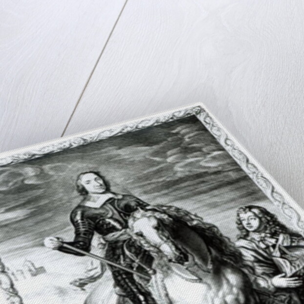 Equestrian portrait of Oliver Cromwell engraved by Pierre Lombart by Anthony van Dyck