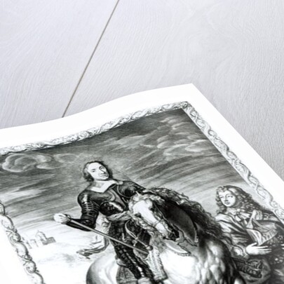 Equestrian portrait of Oliver Cromwell engraved by Pierre Lombart by Anthony van Dyck