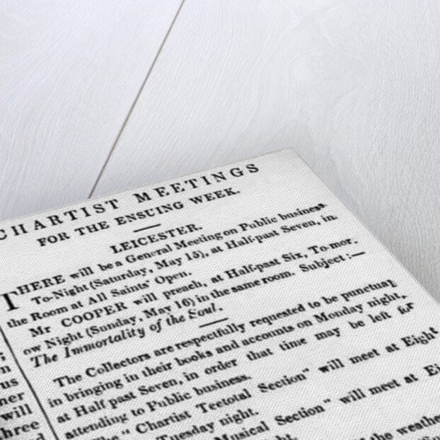 Notices for Chartist Meetings in the 'Midland Counties Illuminator', 15 May 1841 by English School