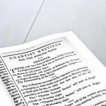 Notices for Chartist Meetings in the 'Midland Counties Illuminator', 15 May 1841 by English School