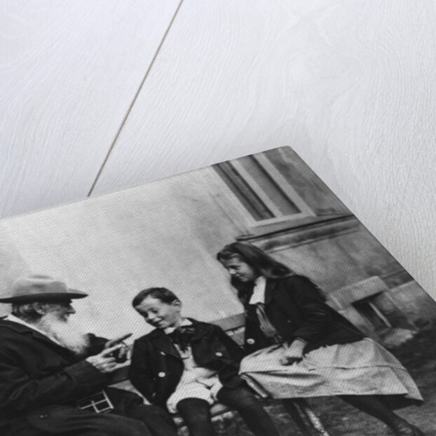 Portrait of Lev Nikolaevich Tolstoy with his Grandchildren by Russian Photographer