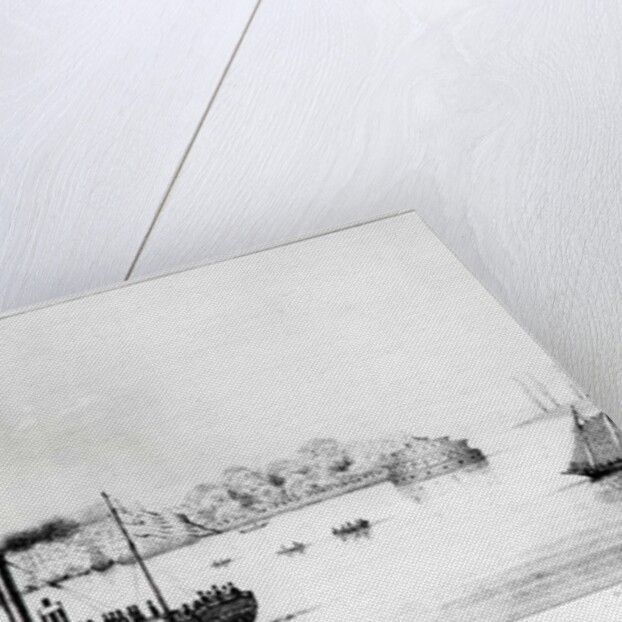 The 'Clermont', the first Steam Packet, sailing from New York to Albany in September 1807 by J.H. (after) Sherwin