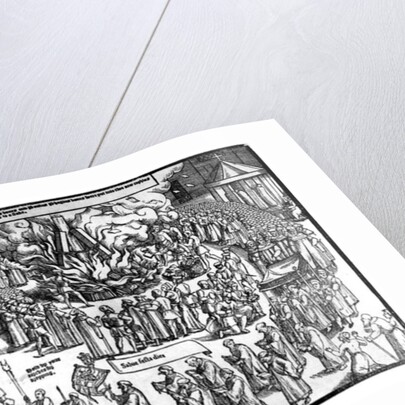 The Burning of the Remains of Martin Bucer and Paul Fagius on Market Hill in Cambridge in 1557 by English School