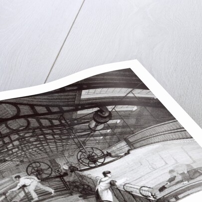 Interior of a Cotton Mill by English School