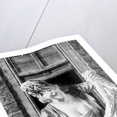 Woman wringing washing by George Morland