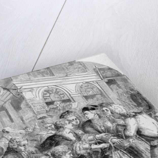 Change Alley during the phrenzy of the South Sea Bubble by English School