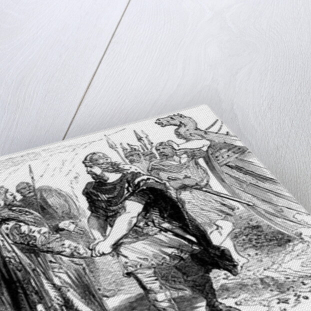 Meeting of Edmund Ironside and Canute on the Isle of Alney in the Severn in 1016 by English School