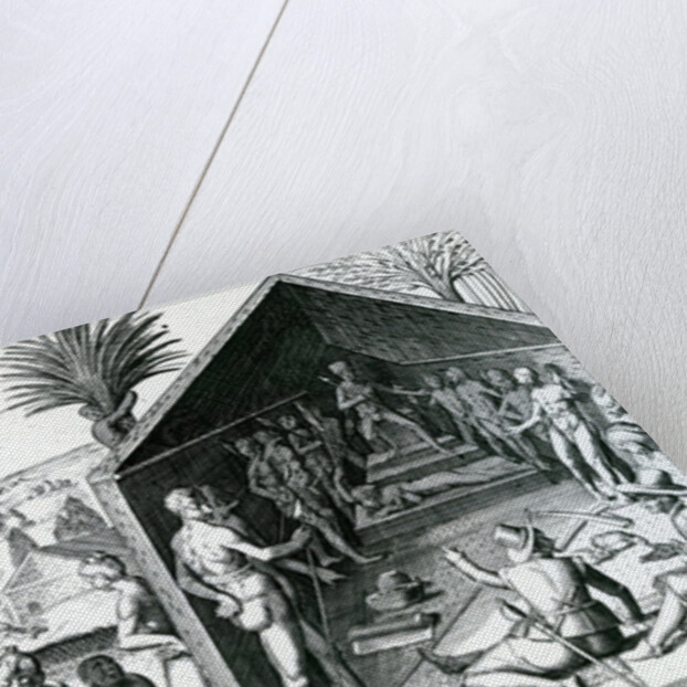 The king receiving European visitors, Cape Lopez, Gabon, Africa, 16th century by Theodor de Bry