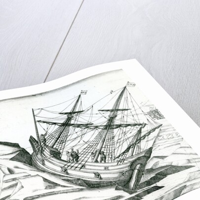 Sailing ship stranded on Iceberg by Theodor de Bry