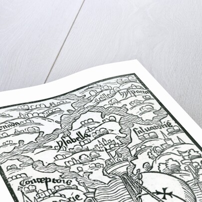 Map describing the islands of Salvador, Espanola, Fernanda, Isabella and Conception, 1493 by Christopher Columbus