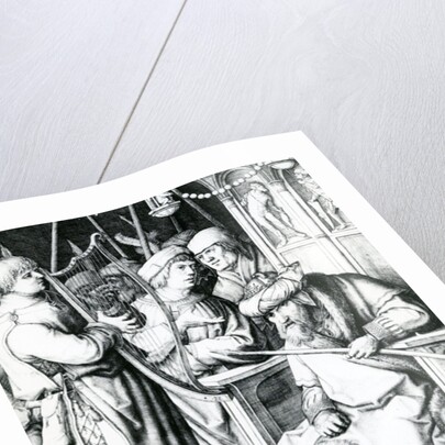 David playing the harp for Saul by Lucas van Leyden