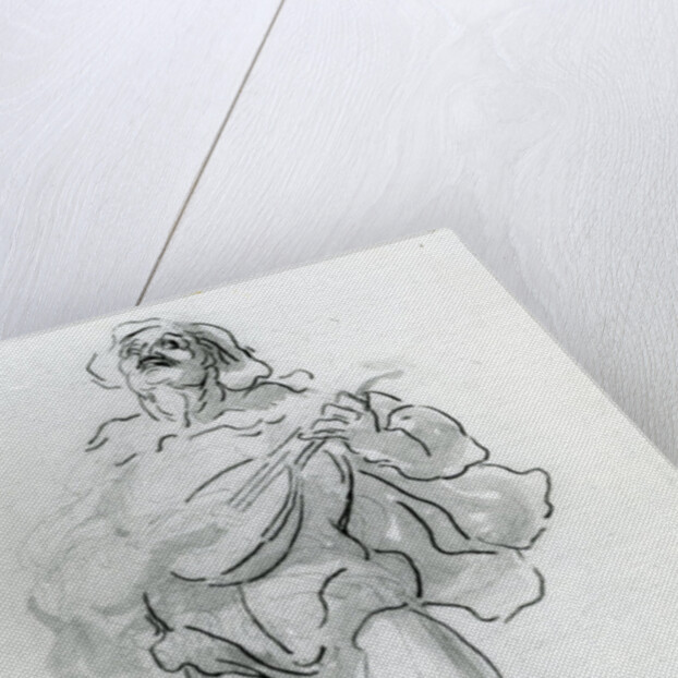 The Lute Player by Honore Daumier