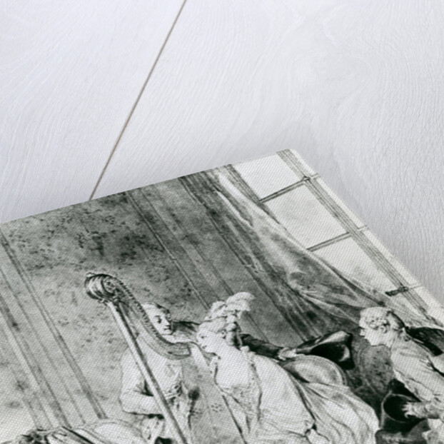 Playing the harp by Anonymous Anonymous