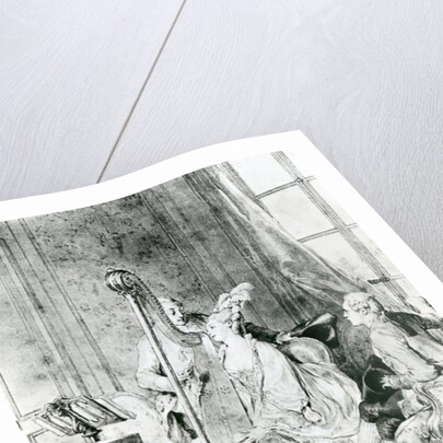 Playing the harp by Anonymous Anonymous