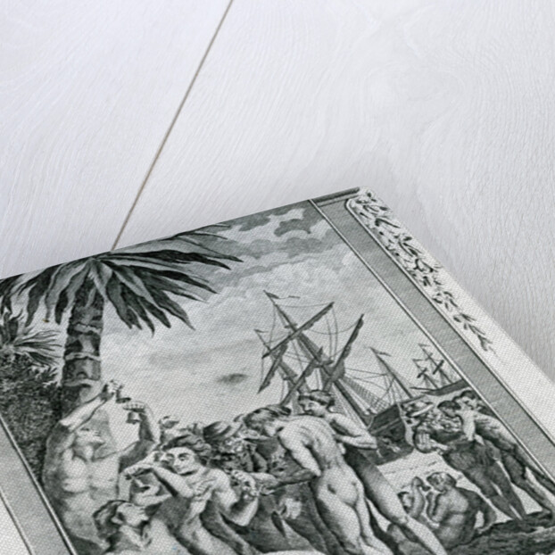 The First Interview of Christopher Columbus with the Natives of America, 1777 by British School