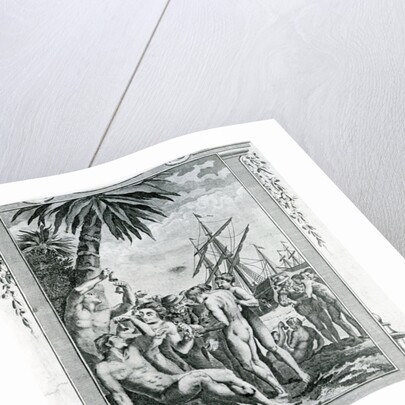 The First Interview of Christopher Columbus with the Natives of America, 1777 by British School