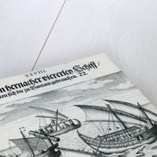 Four Sailing Boats from 'India Orientalis', 1598 by Theodor de Bry