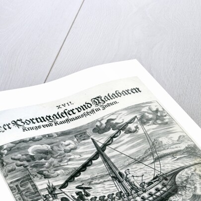 Ship from 'India Orientalis', 1598 by Theodor de Bry