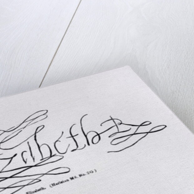 Signature of Queen Elizabeth I by English School