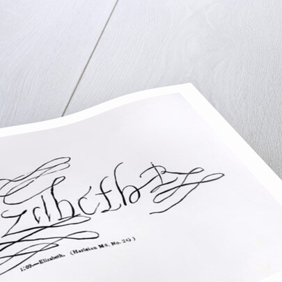 Signature of Queen Elizabeth I by English School