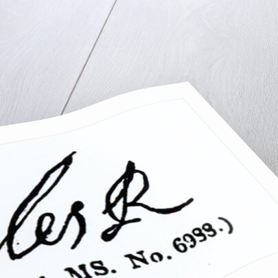 Signature of King Charles I by (after) English School