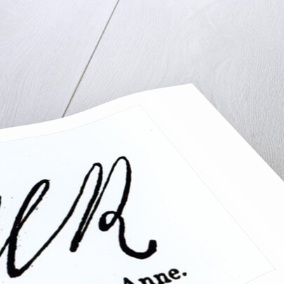 Reproduction of the signature of Queen Anne by Anonymous