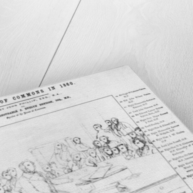 The House of Commons in 1860: Lord Palmerston Addressing the House during the Debate on the Treaty with France, plan of the portraits by John Phillip (after)