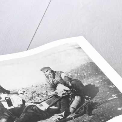 A Nurse Tending a Wounded Man in the Crimea, c.1855 by English Photographer