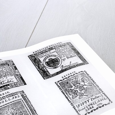 Notes of Currency issued by the Continental Congress during the American Revolution, 1776-9 by American School