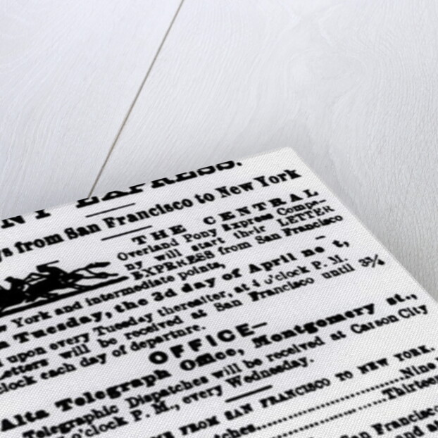 Pony Express, Nine Days from San Francisco to New York by American School