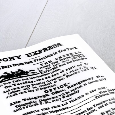 Pony Express, Nine Days from San Francisco to New York by American School