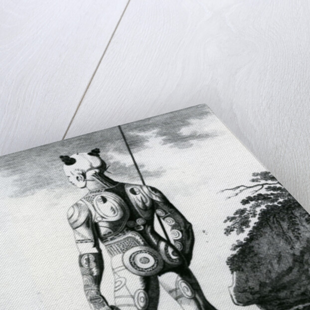 A Young Noukahiwan man not completely Tattooed, 1813 by Wilhelm Gottlieb Tilesius von Tilenau