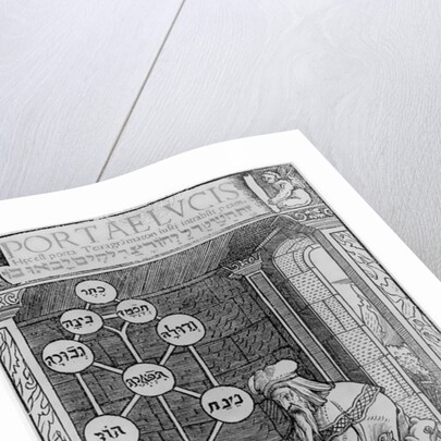 Jewish Cabbalist Holding a Sephirot copy of an illustration from 'Portae Lucis' by Paul Ricius, Augsburg 1516, used in a 'History of Magic'. by German School