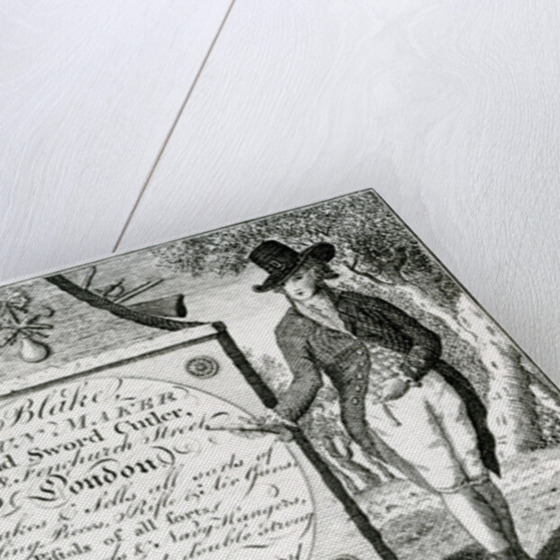 Blake, Gunmaker and Sword Cutler, gun case label by English School