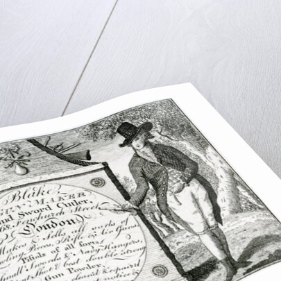 Blake, Gunmaker and Sword Cutler, gun case label by English School