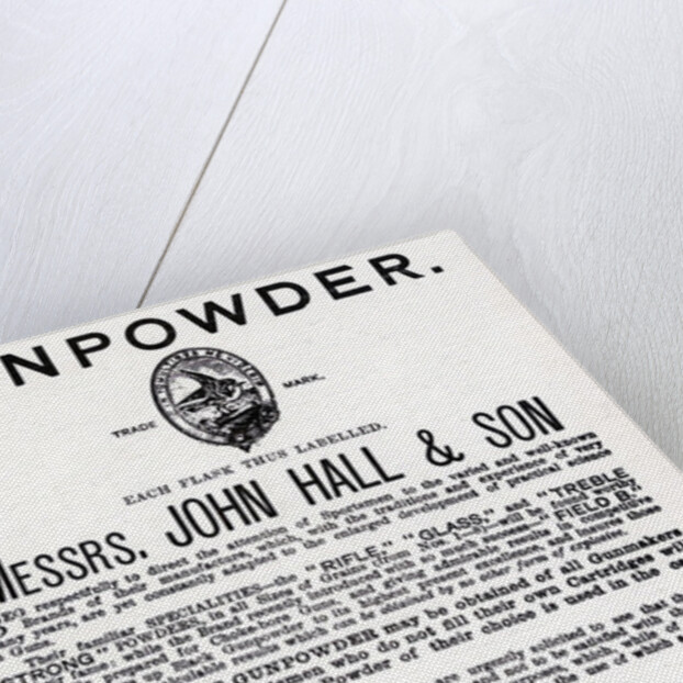 Advertisement for Gunpowder by Messrs. John Hall & Son by English School