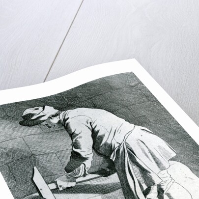 Stone mason, 1737 by French School