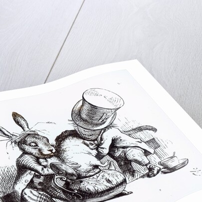 The Mad Hatter and the March Hare putting the Dormouse in the Teapot by John Tenniel