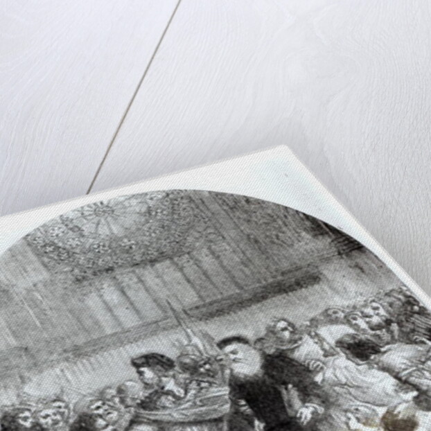 Wycliffe appearing before the Prelates at St. Paul's to answer the charge of heresy in 1377 by English School