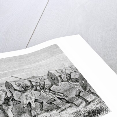 The Start from M'rooli for the Lake with Kamrasi's Satanic Escort by Samuel Baker