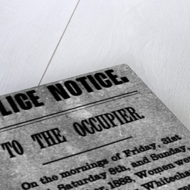 Police Notice to the Occupier Relating to Murders in Whitechapel, 30th September 1888 by English School