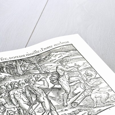 Indian Natives Making Fire After Hunting by Jacques (d.1587/88) (after) Le Moyne